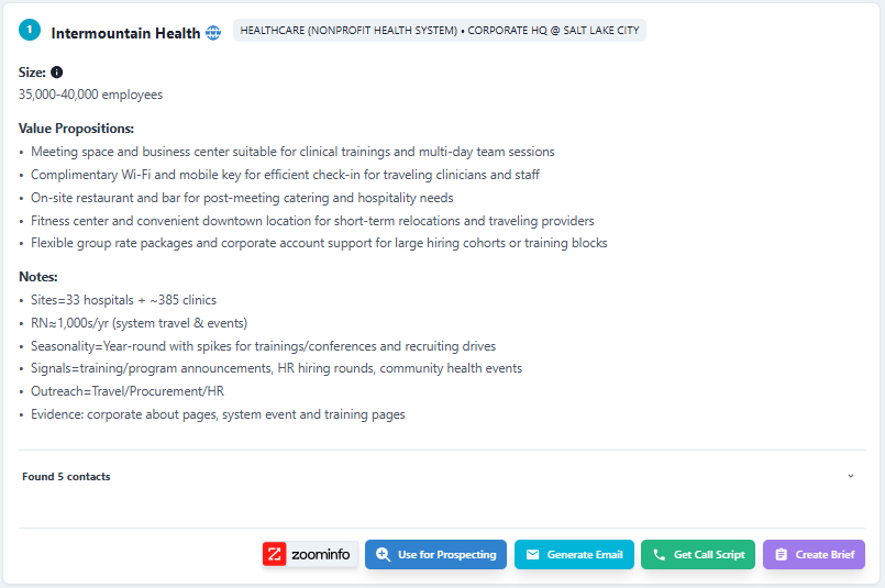FENCED™ Discovery surfacing target corporate accounts in your market